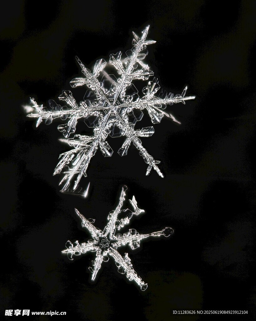 精致雪花晶体特写