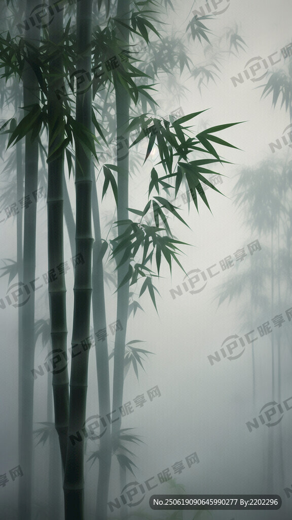 雾气虚影竹子