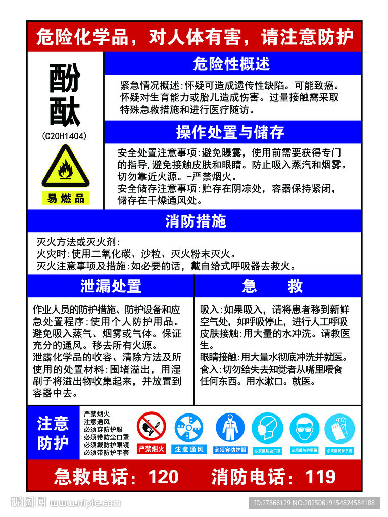 酚酞安全告知及应急措施