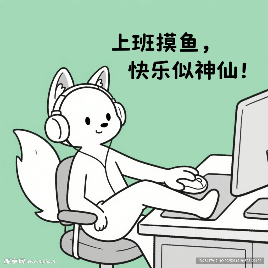 上班摸鱼的快乐小狐狸
