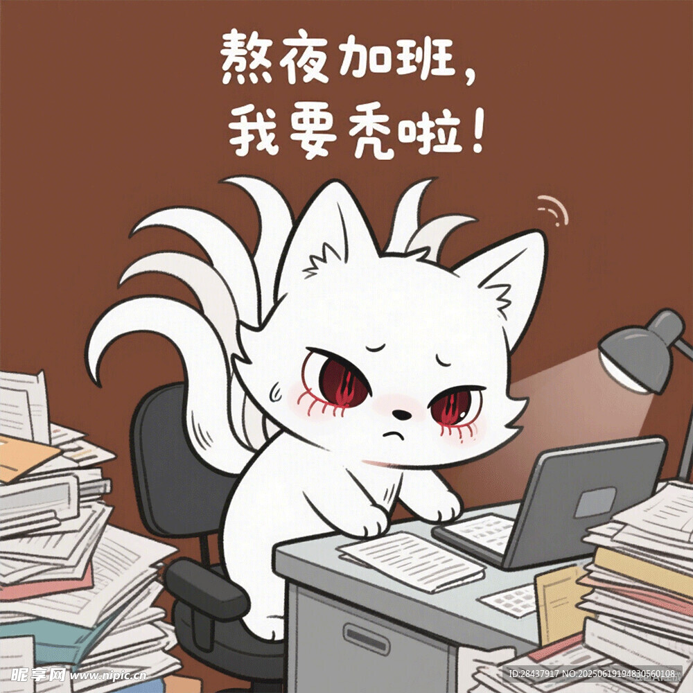 熬夜加班的猫咪打工人