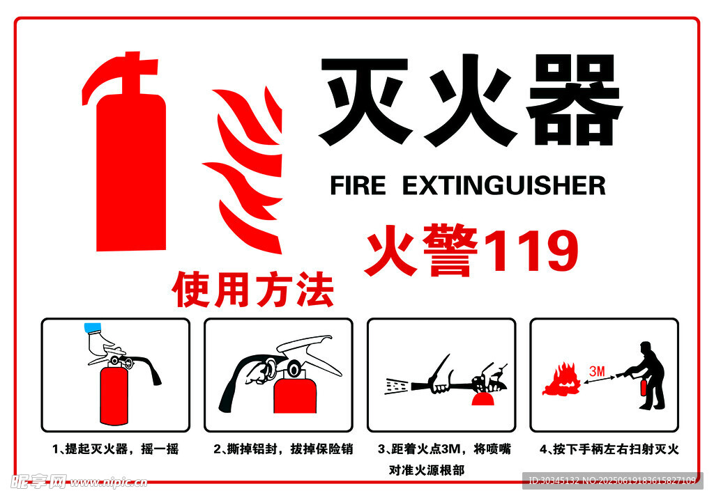 灭火器使用方法宣传海报