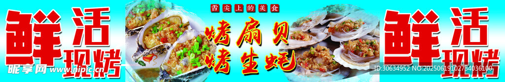 新鲜多样海鲜食材展示
