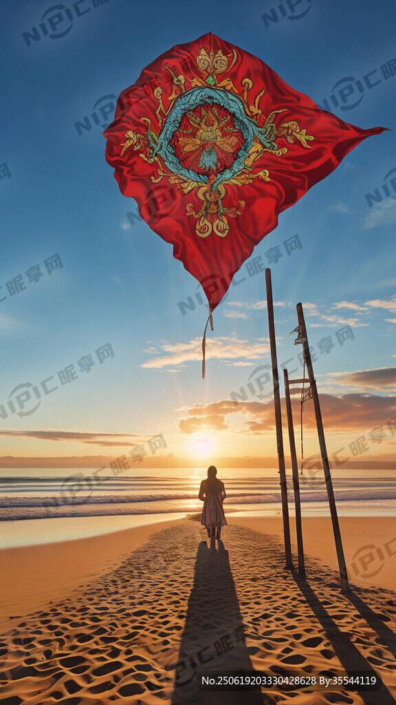 卡通道旗画面