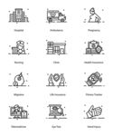 简约手绘建筑图标 
