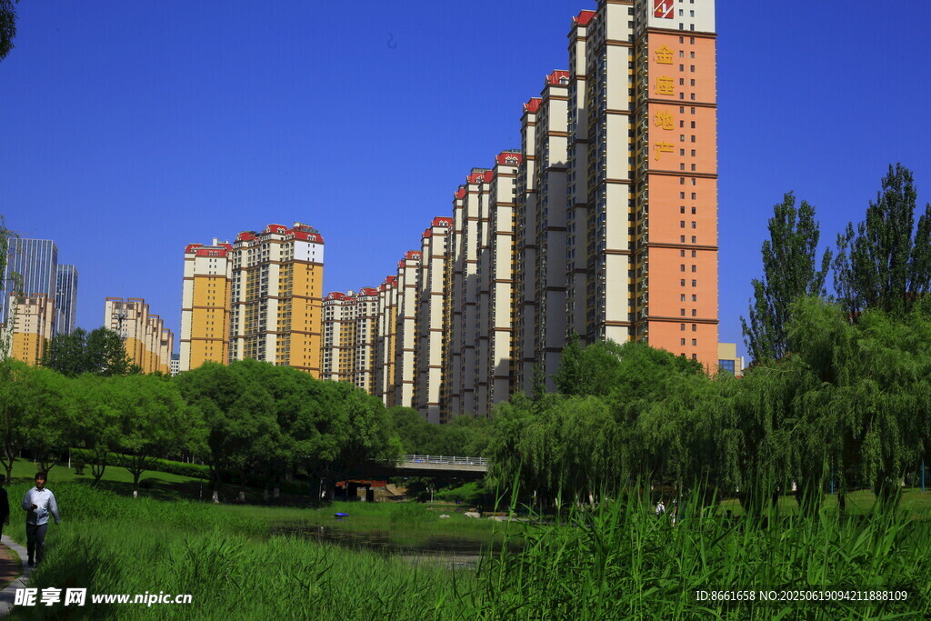 城市中的高层住宅与绿地