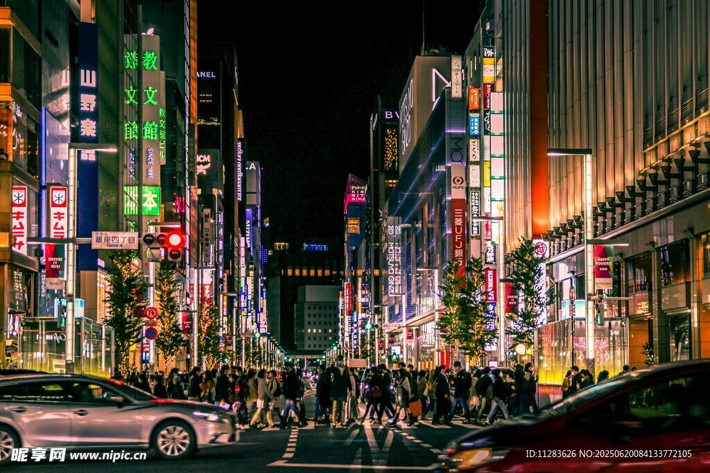 繁华都市夜景街道