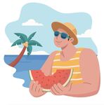 夏天度假插画