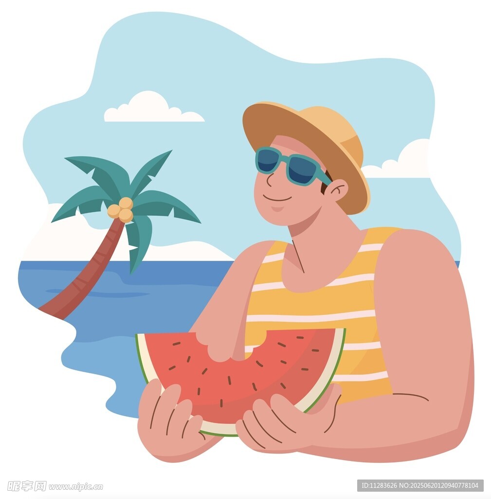 夏天度假插画
