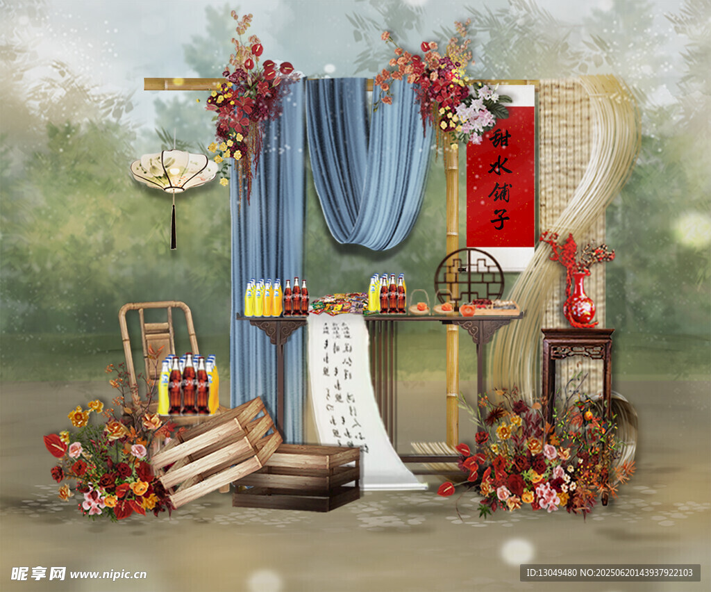 新中式婚礼甜品区布置场景