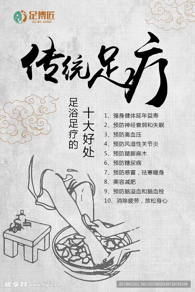 传统足疗宣传页展示