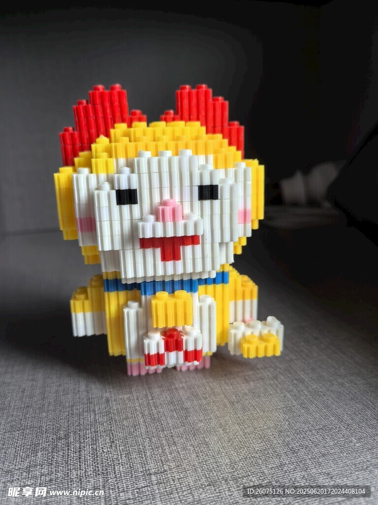 可爱积木公鸡造型摆件