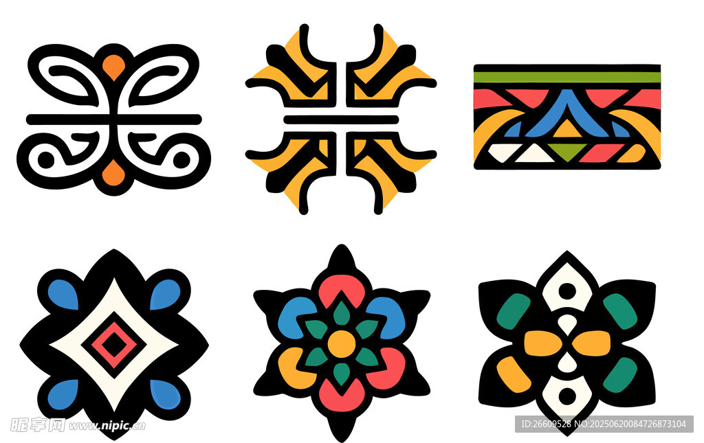 手绘壮锦花纹
