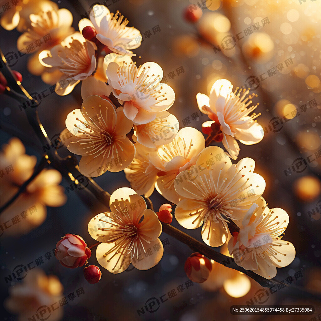 梅花 黄金 特写 高清 金灿灿