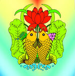 双鱼戏莲图