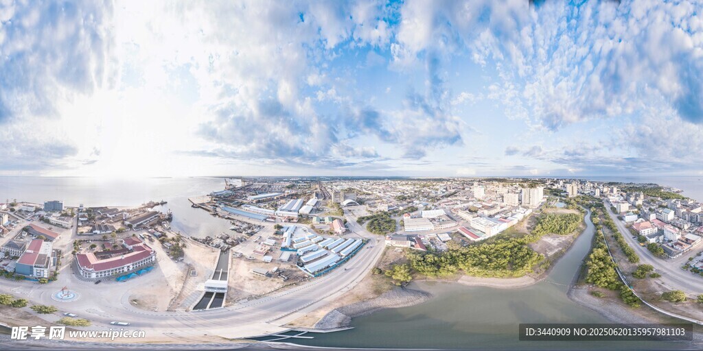 海滨城市全景风光