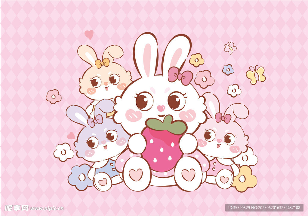 可爱兔子卡通图案