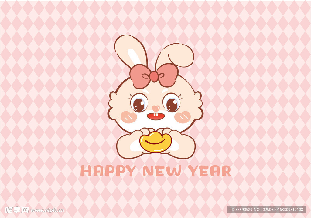 可爱兔子贺新年