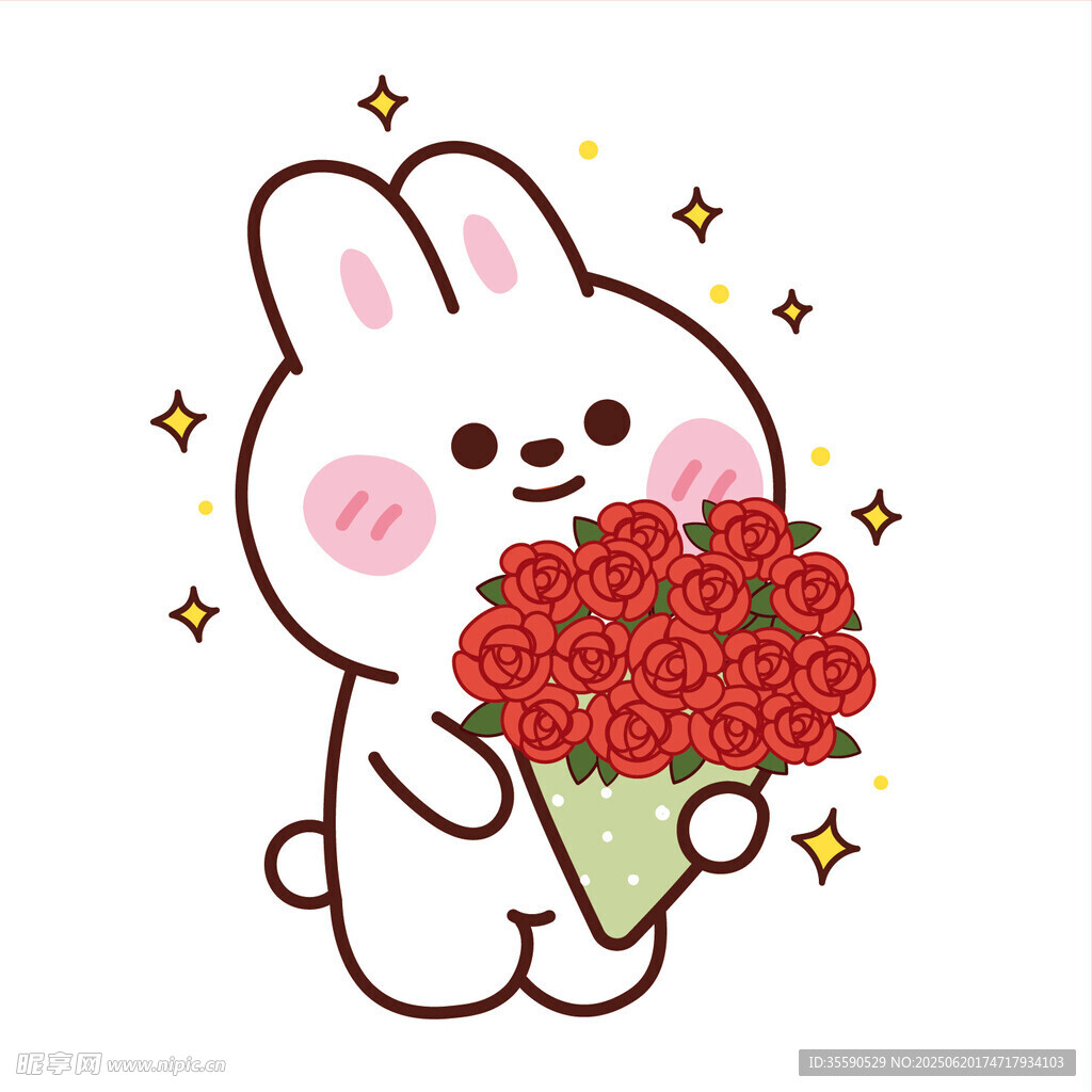 抱花小兔