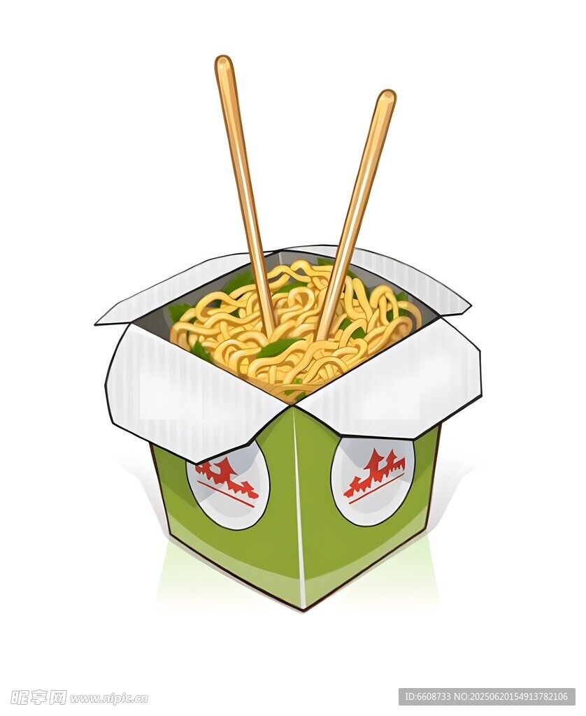 盒装美味面条配筷子