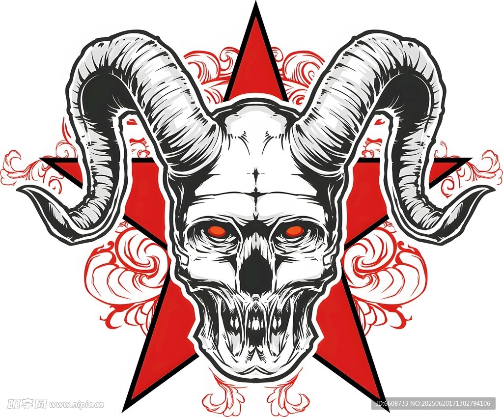恶魔羊头图案设计