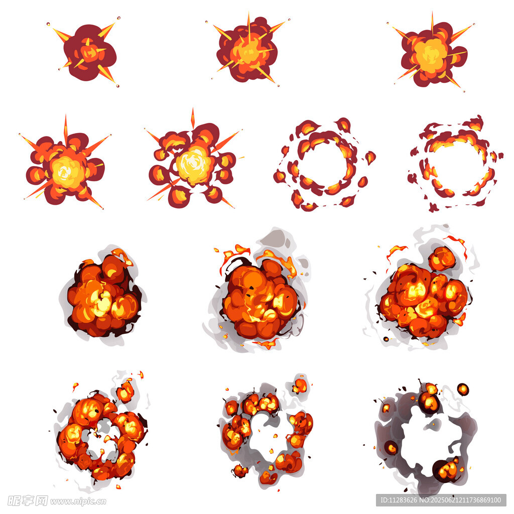 爆炸特效插画