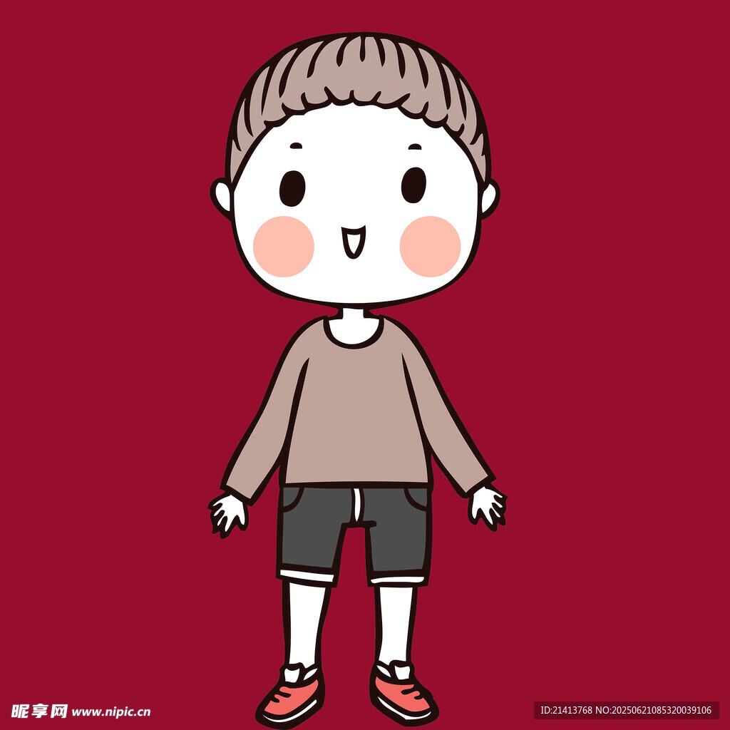 卡通男孩休闲装扮形象