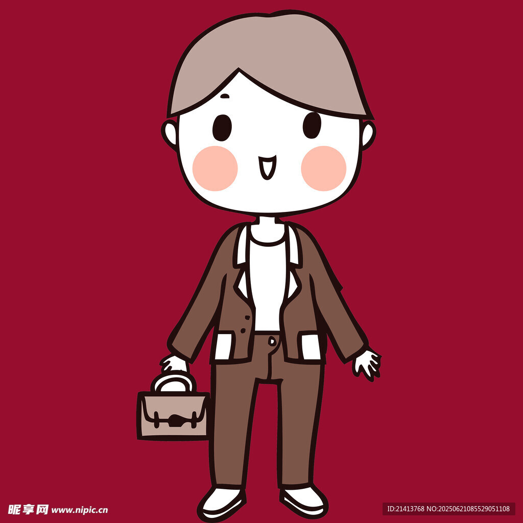 卡通商务风提包人物形象