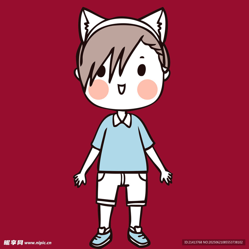 可爱猫耳卡通人物形象