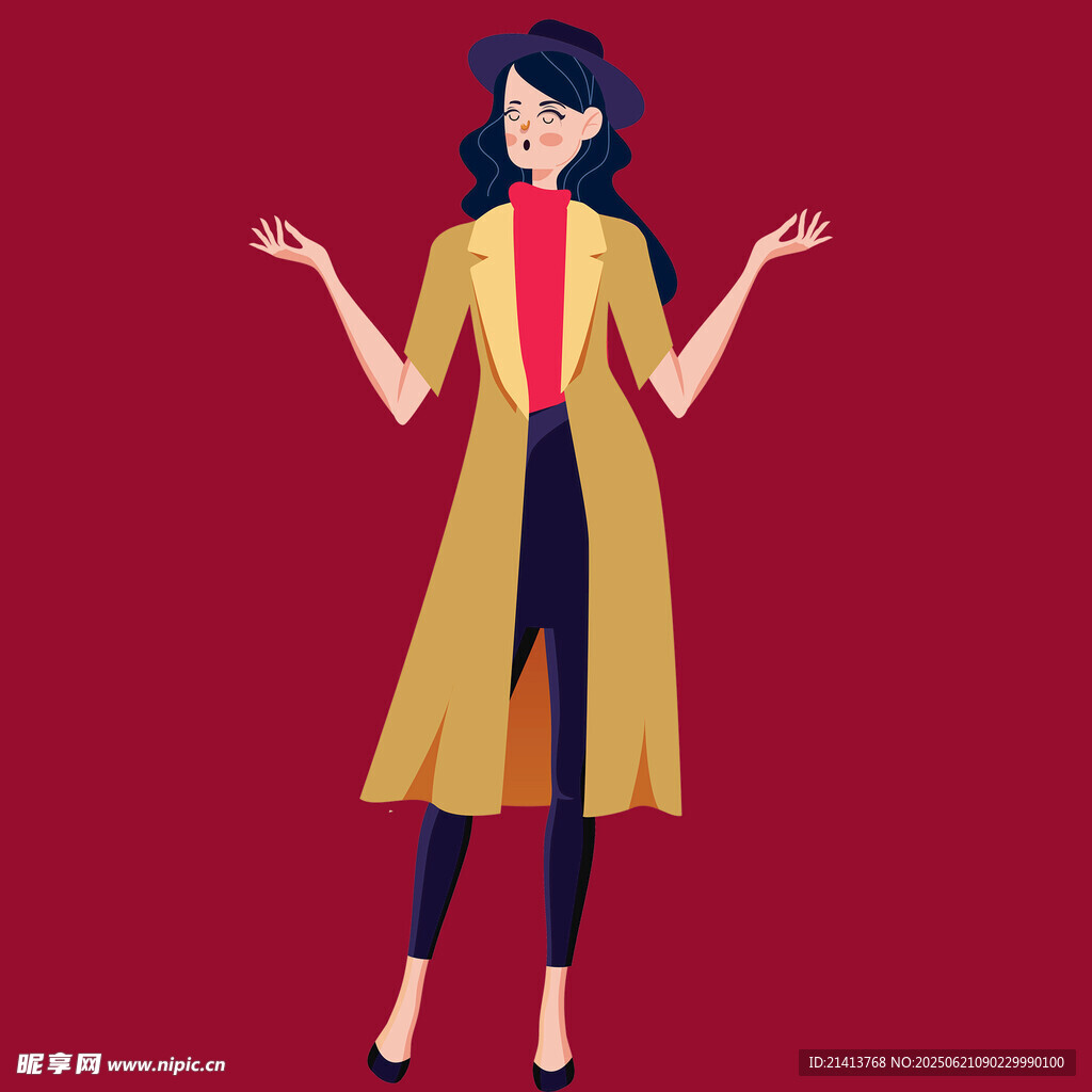 时尚女士优雅姿态展示