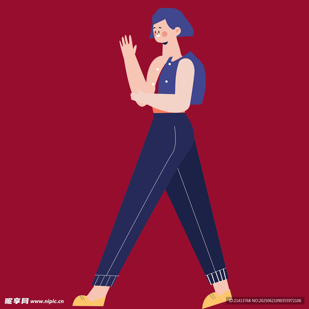行走的时尚女孩