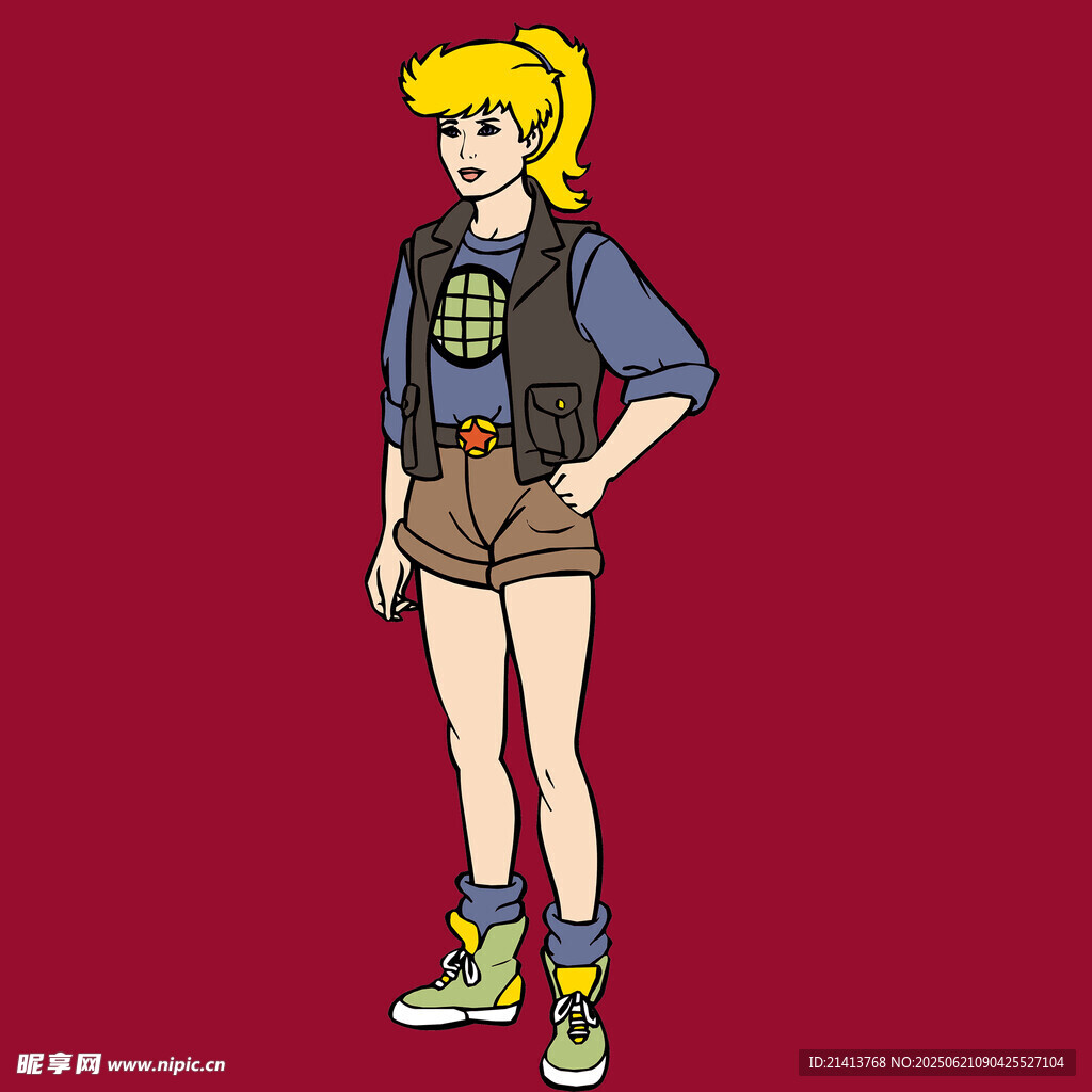 复古风少女动漫形象