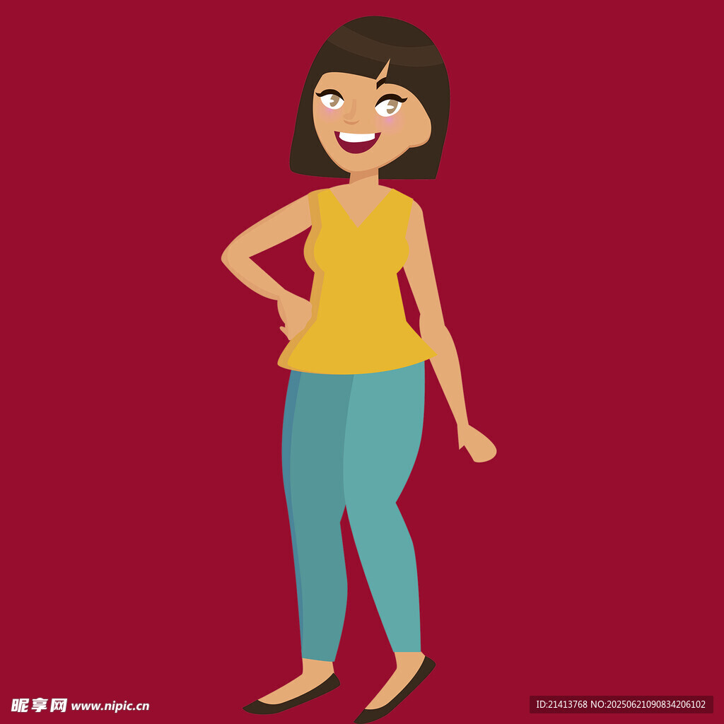 微笑站立的时尚女性