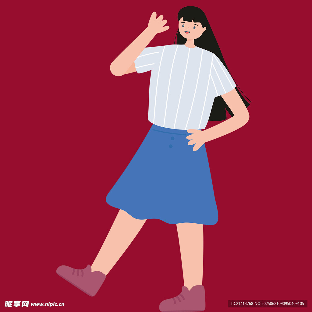 时尚女孩的俏皮姿态