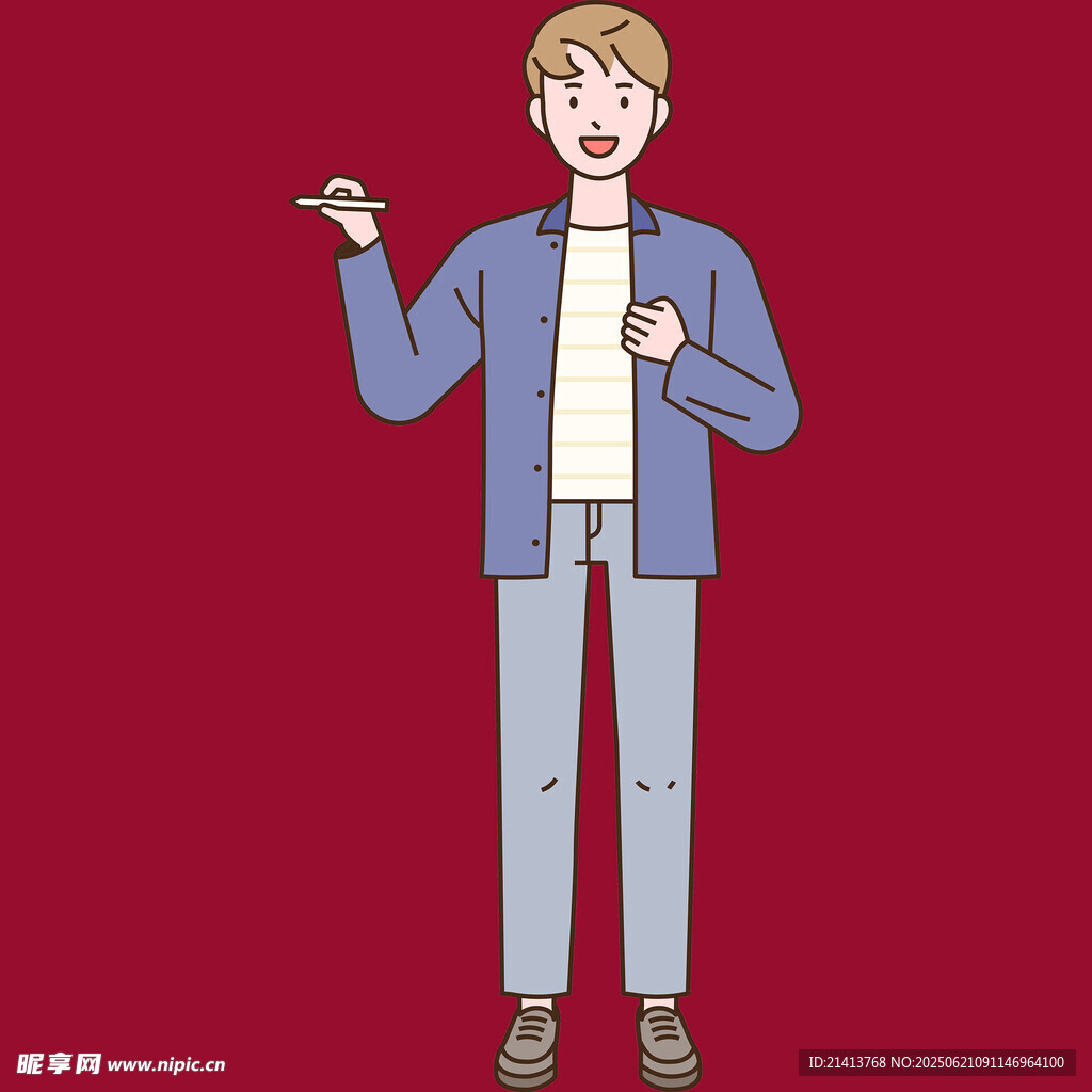 帅气男生展示手势姿态