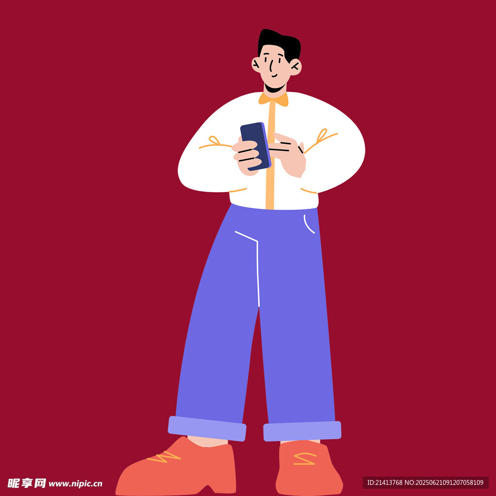 手持手机的时尚男子