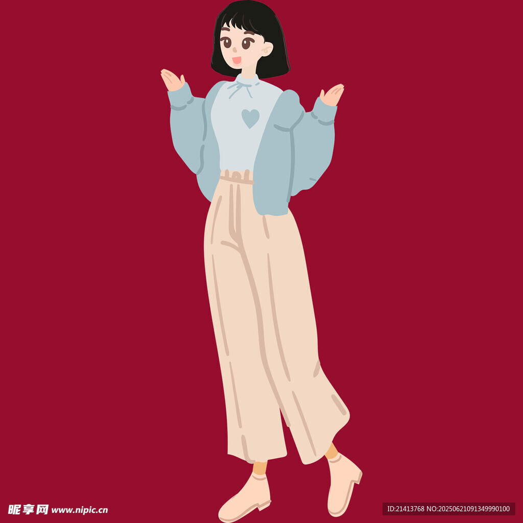 时尚女孩休闲穿搭展示
