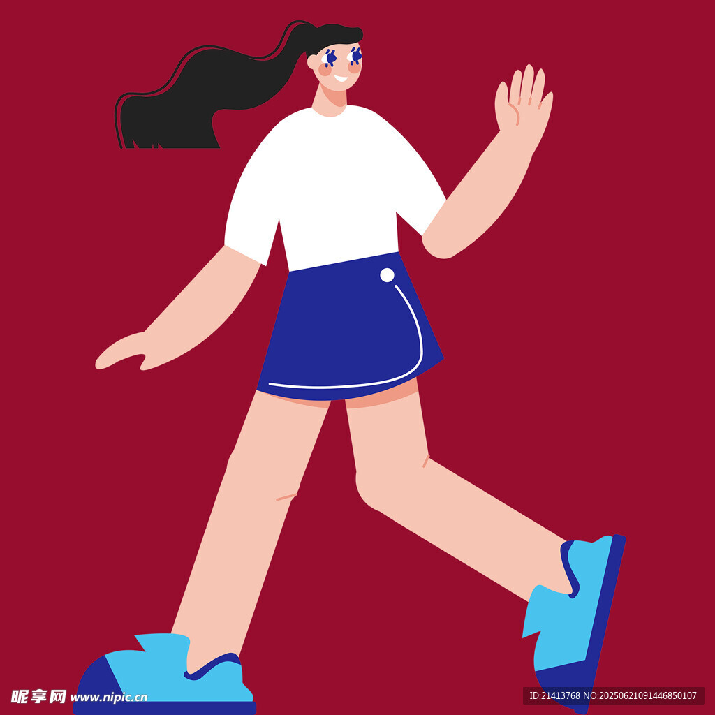 活力女孩迈步前行
