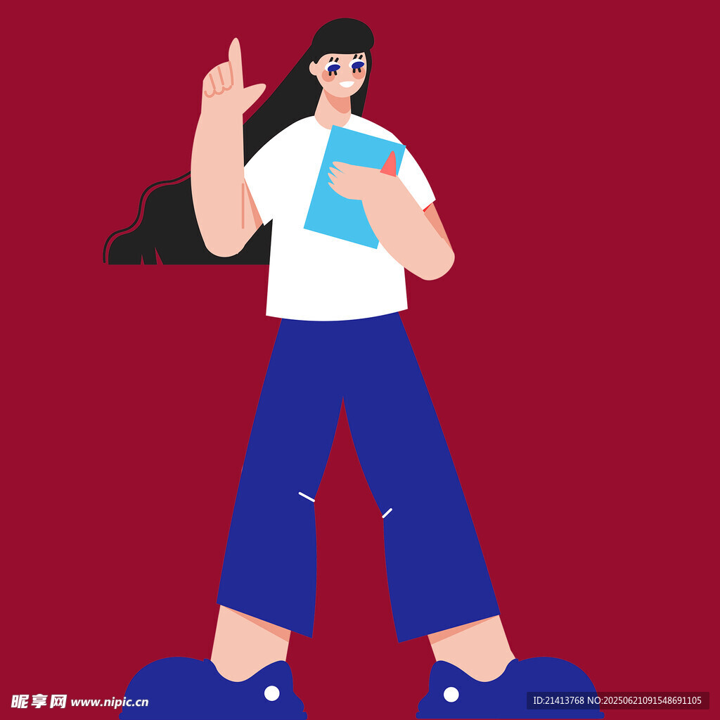 时尚女孩比耶姿态展示