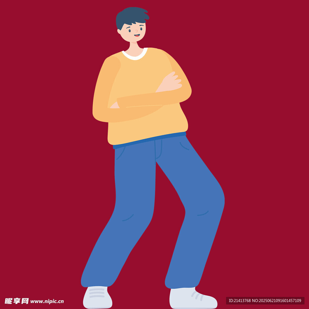 休闲男子动感姿态