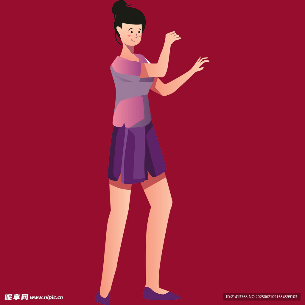 活力女孩欢快起舞