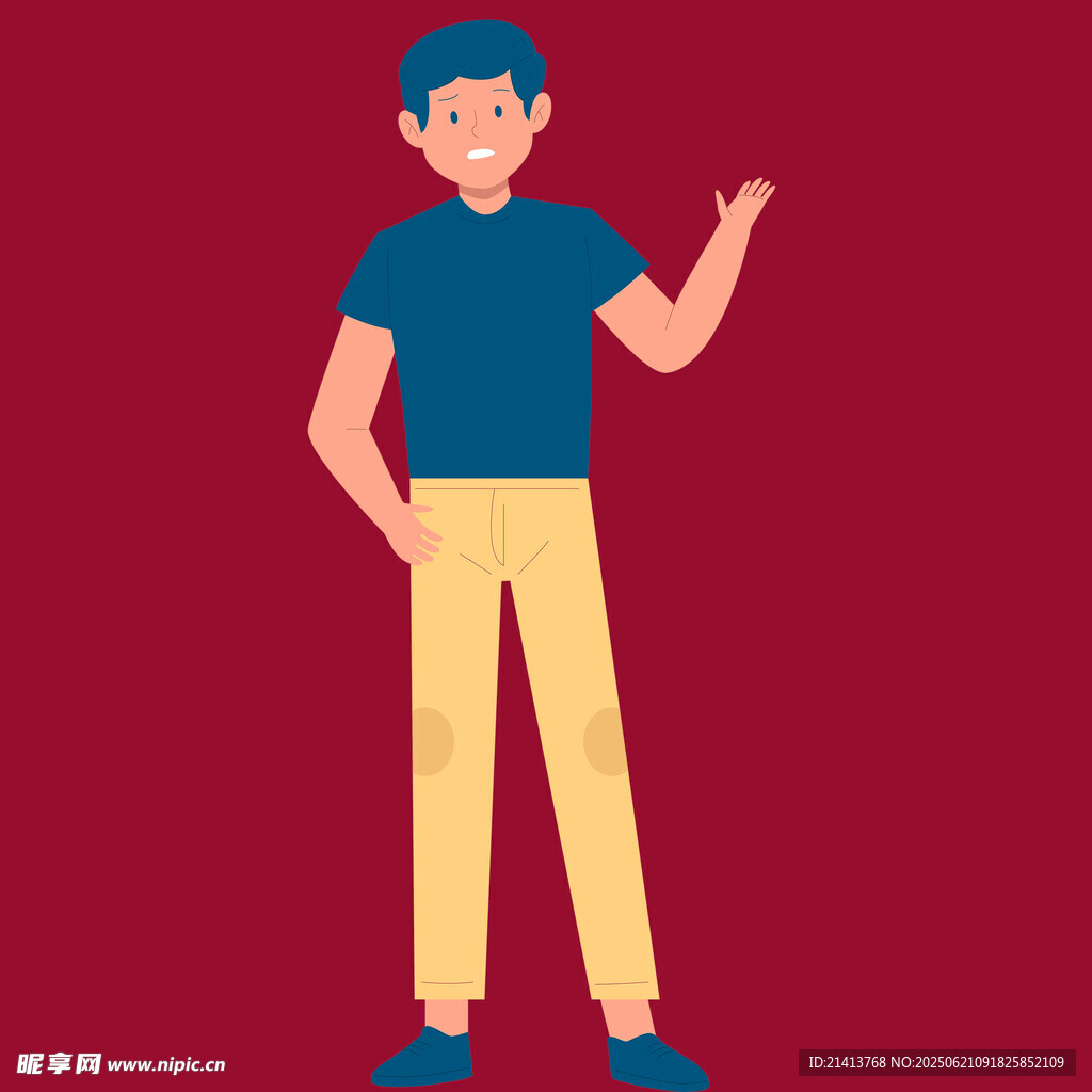 站立男子伸手做指引动作
