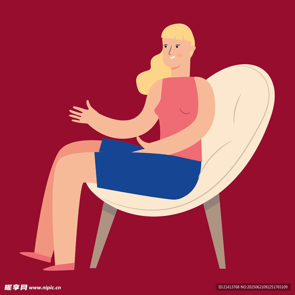 坐在椅子上的金发女性