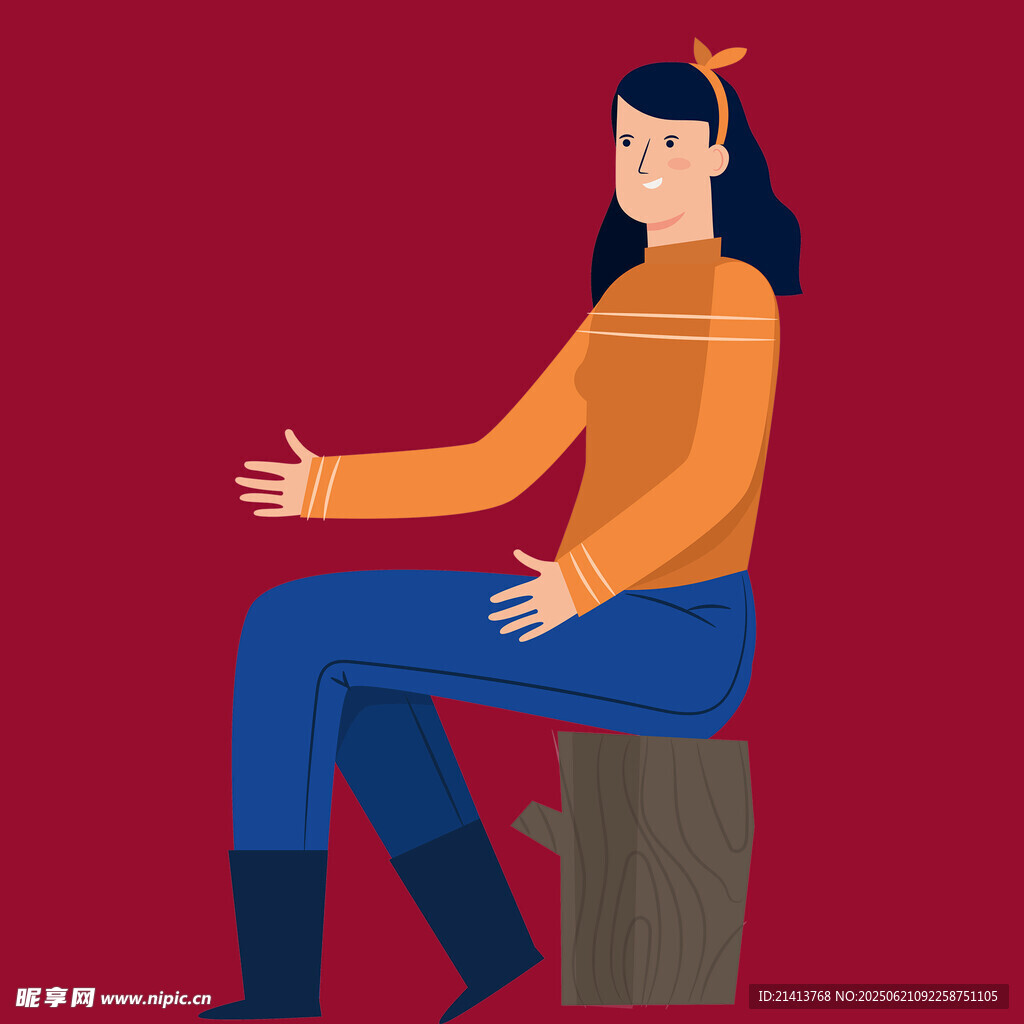 坐着的女子伸手示意