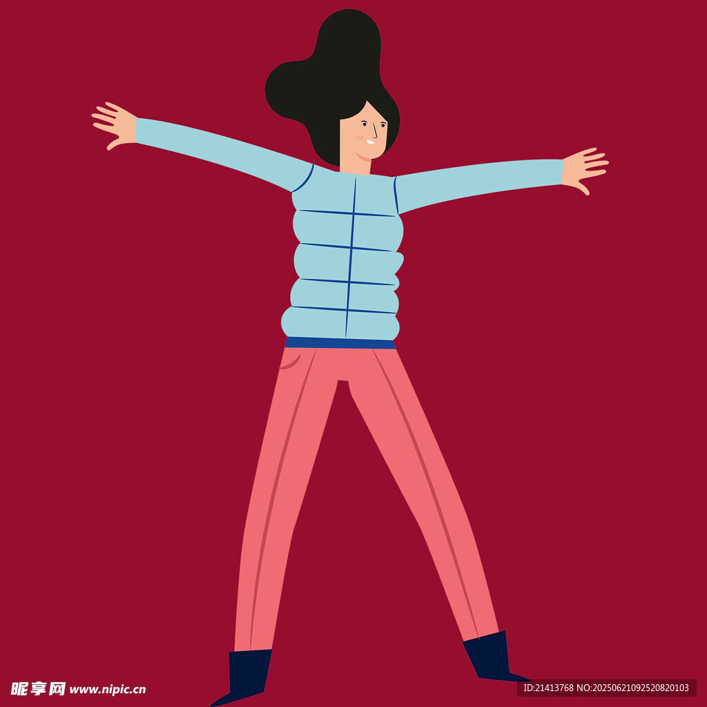 伸展双臂的活力女性