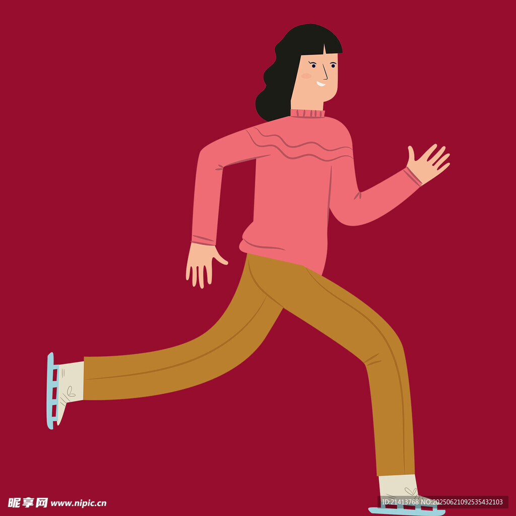 女孩活力奔跑瞬间