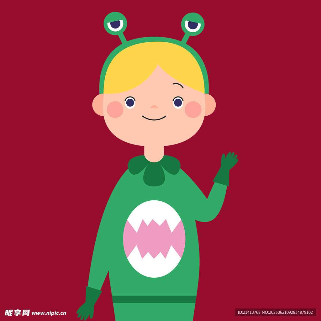 穿怪兽服的可爱金发小孩