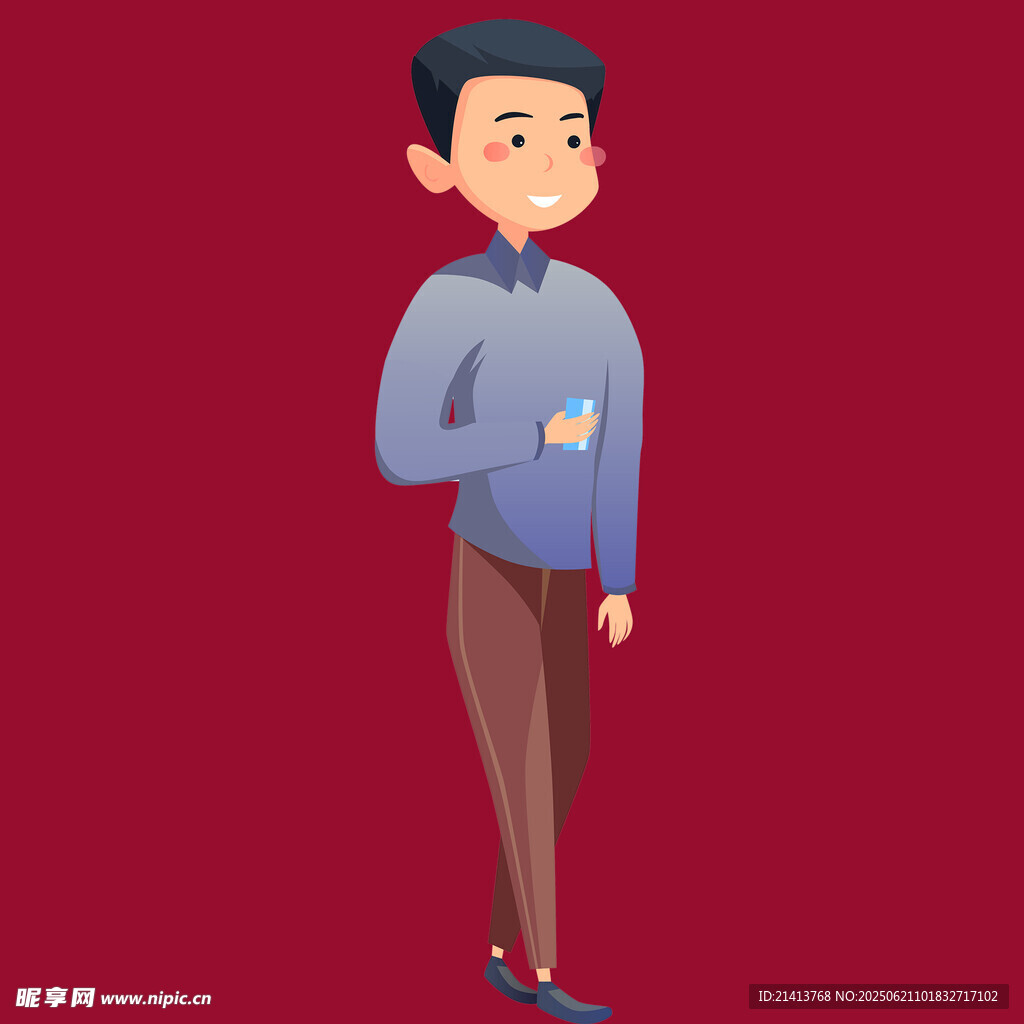 站立的卡通男性形象