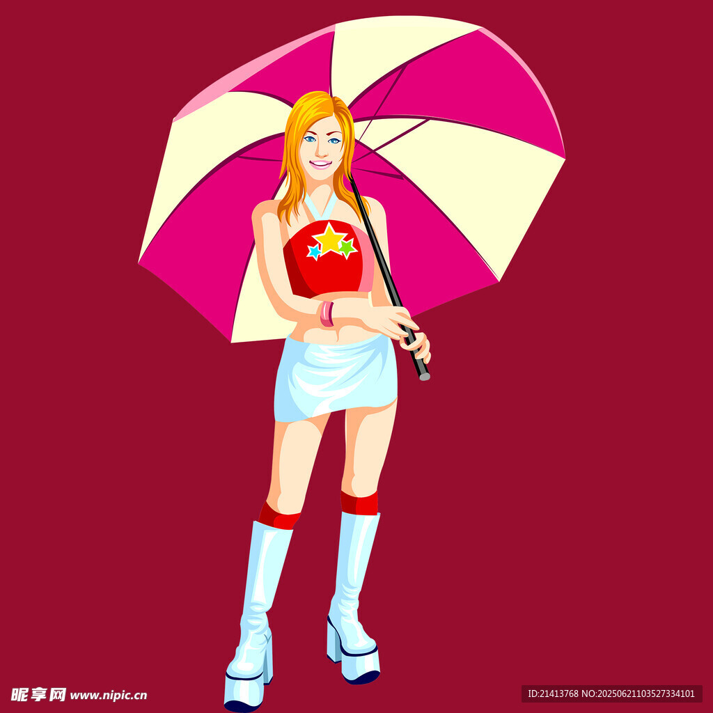 撑伞时尚女孩