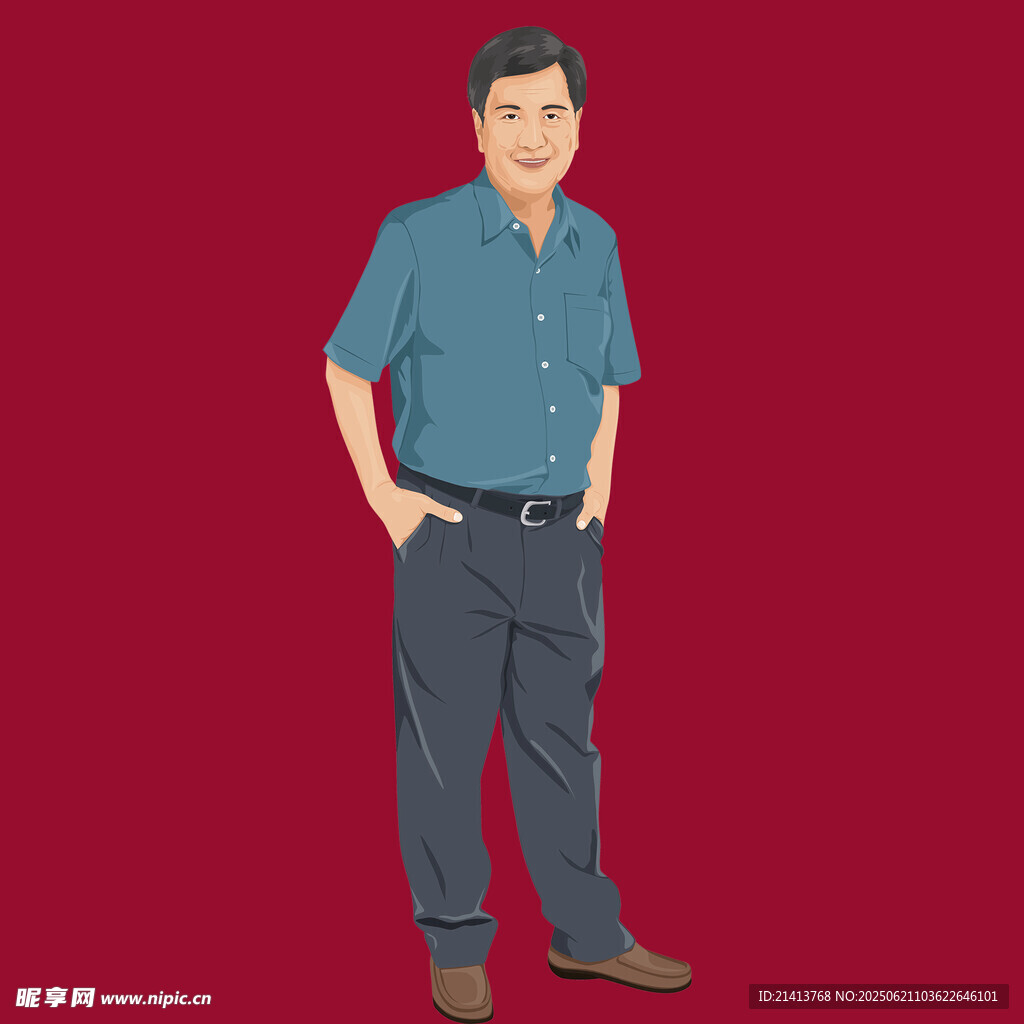 休闲装扮男士站立形象